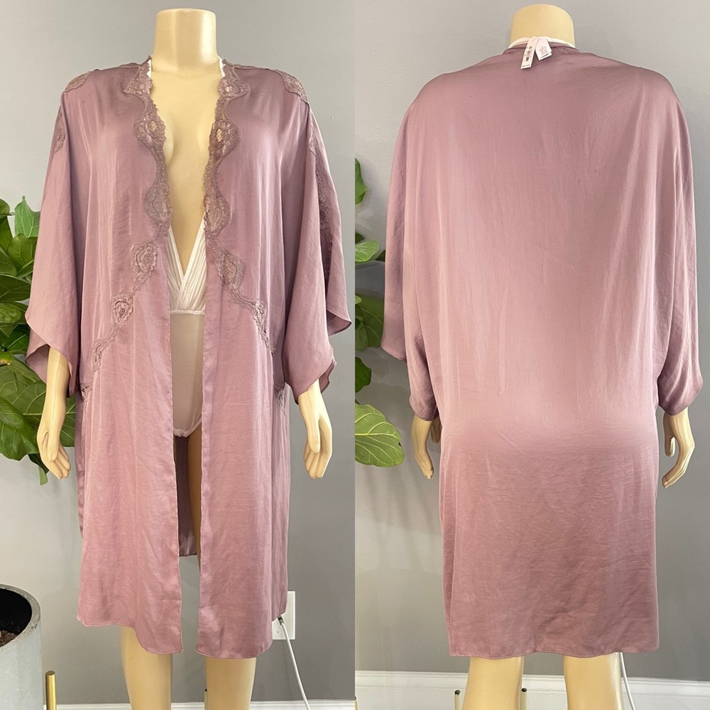 NEW Victoria’s Secret Dream Angels SATIN Long KIMONO Robe - Picture 4 of 4